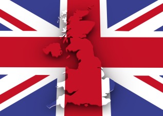 UK Map and Flag
