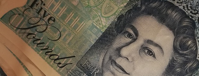 Detail of a British five pound note